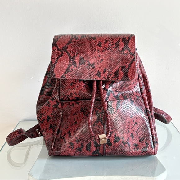 Zara Basic Collection Faux Snakeskin Leather Backpack – Pre-Loved - Picture 1 of 4